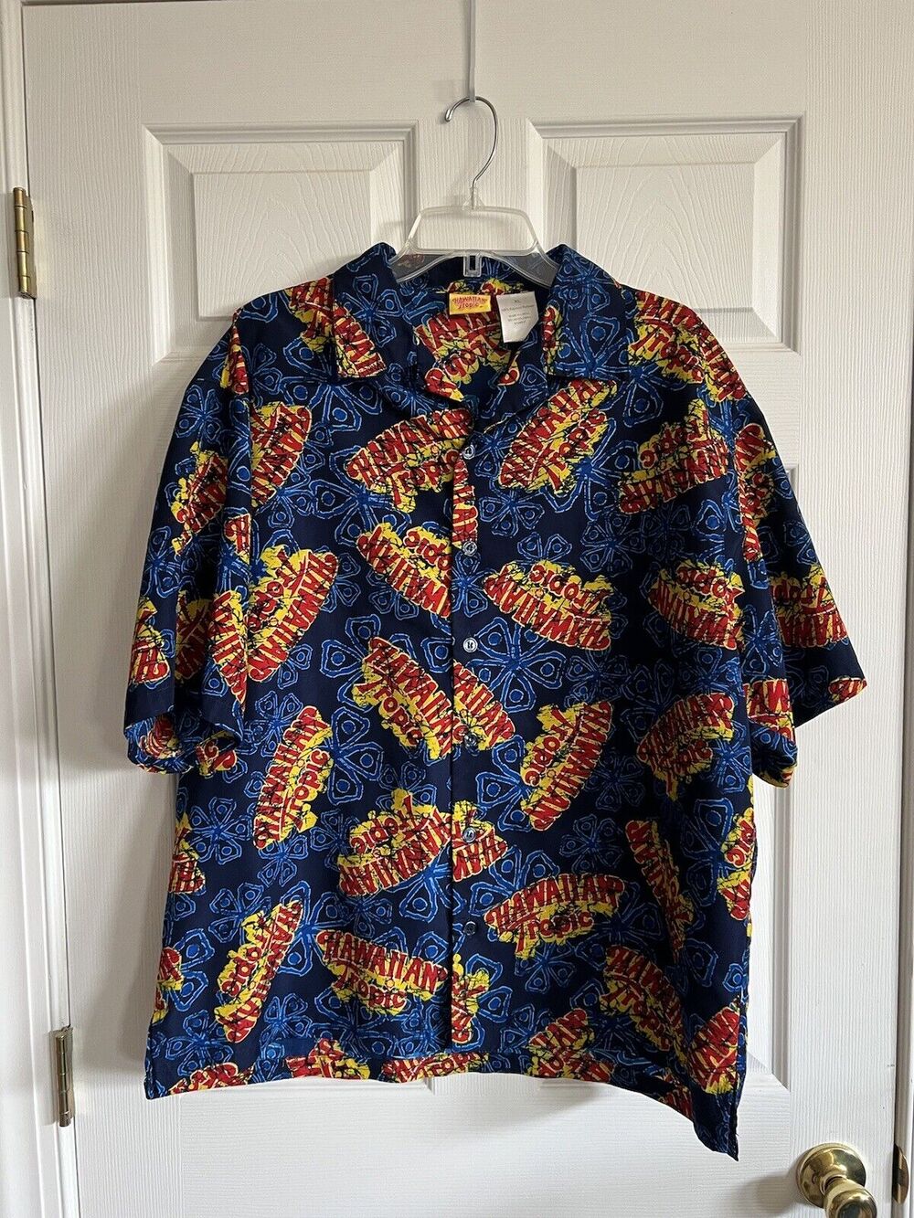 Hawaiian Tropic Brand Button Down Casual Aloha Hawaii Summer Shirt Size XL